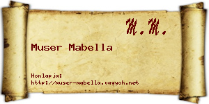 Muser Mabella névjegykártya